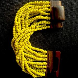 Bright yellow beaded bracelet